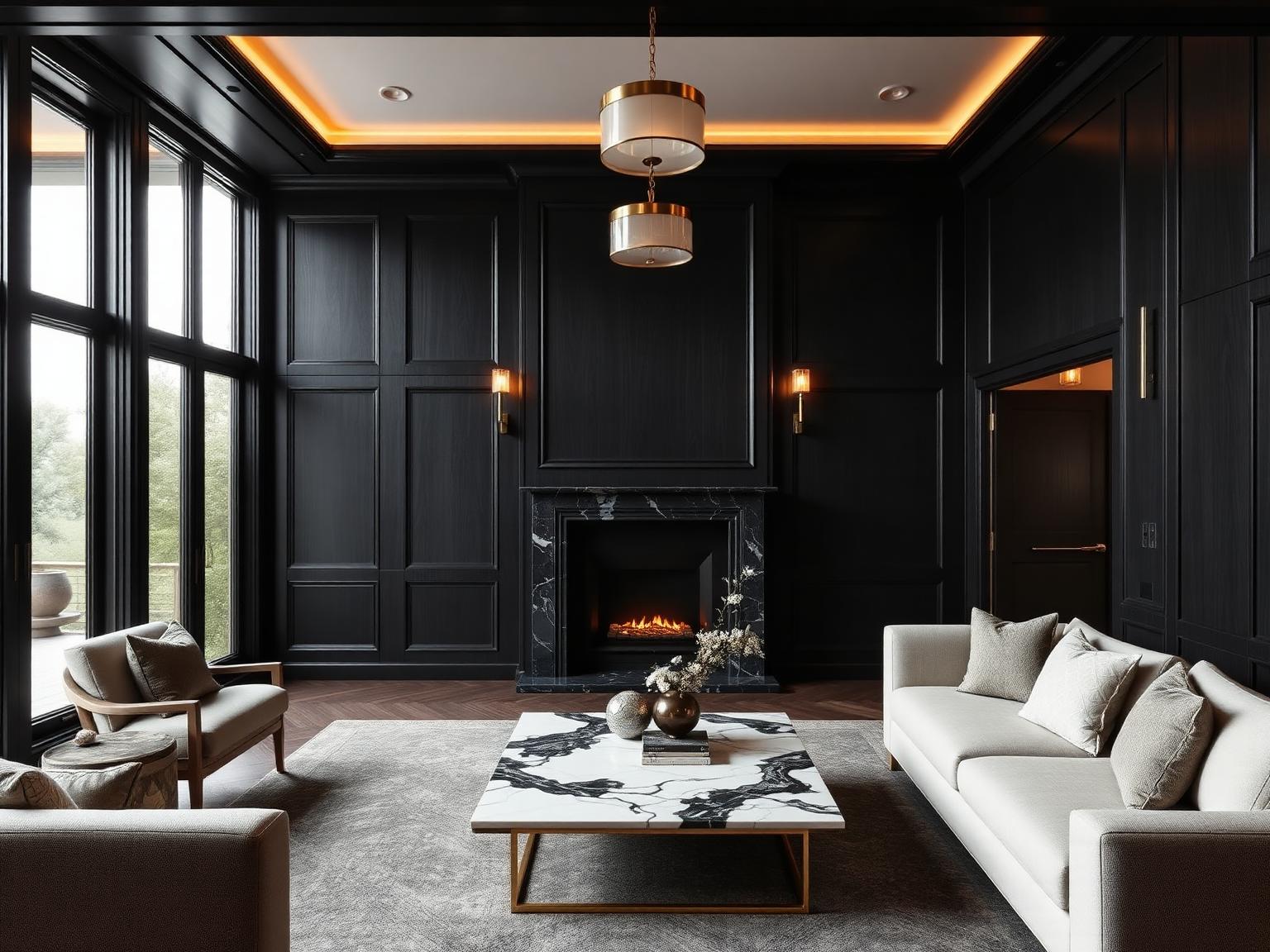 Luxe afgewerkte woonkamer na renovatie